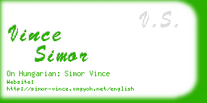 vince simor business card